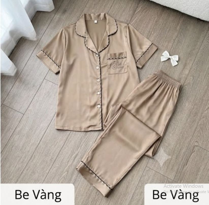 Set đồ bộ lụa pijama mặc nhà giá sỉ