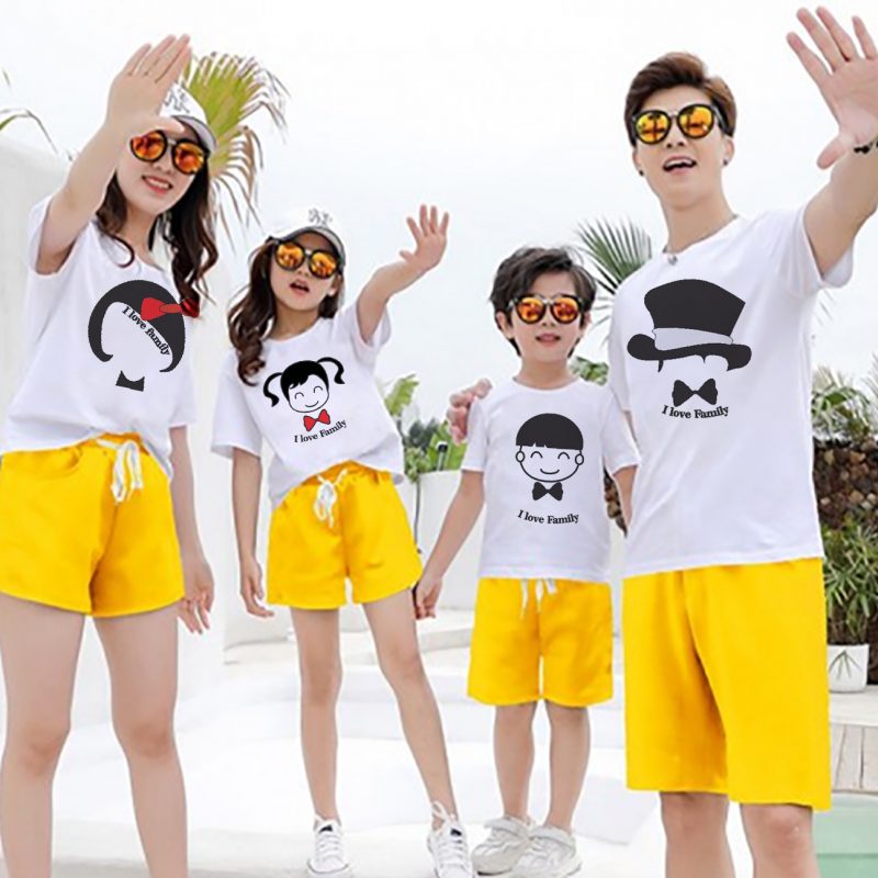 đồng phục gia đình màu trắng