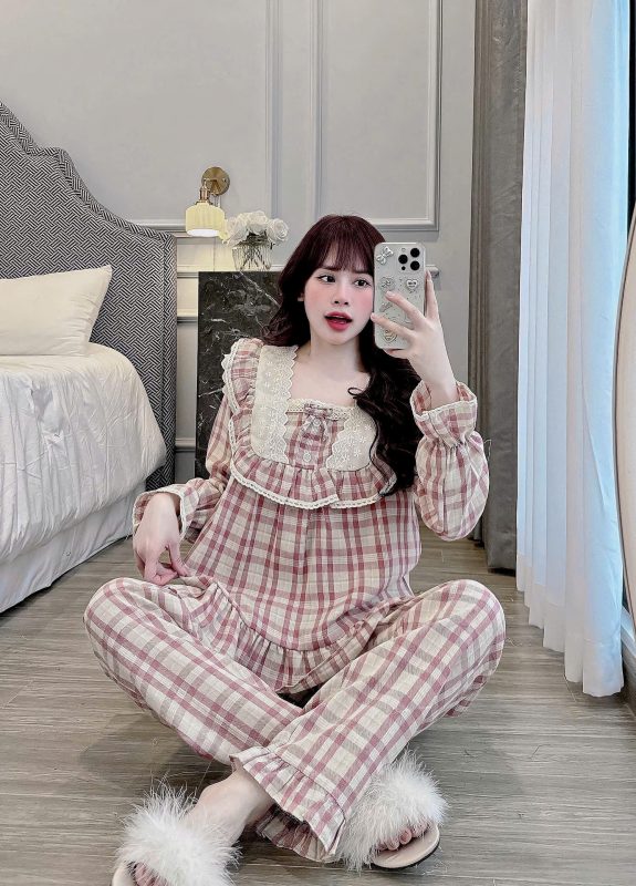 set đồ bộ pijama lụa cao cấp nữ dễ thương