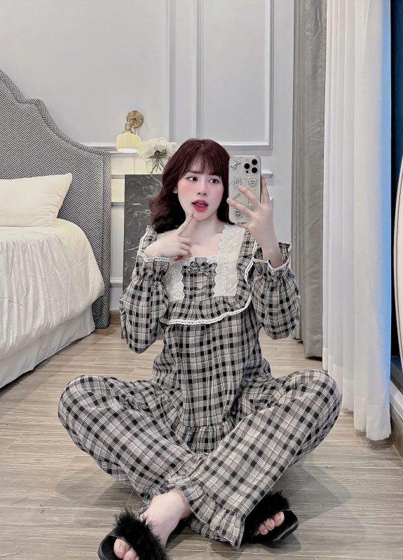 set đồ bộ pijama lụa cao cấp nữ dễ thương