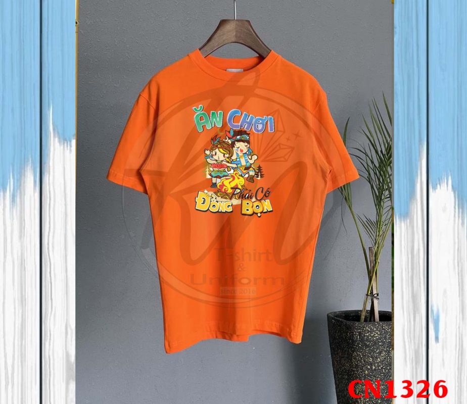 áo nhóm du lịch màu cam