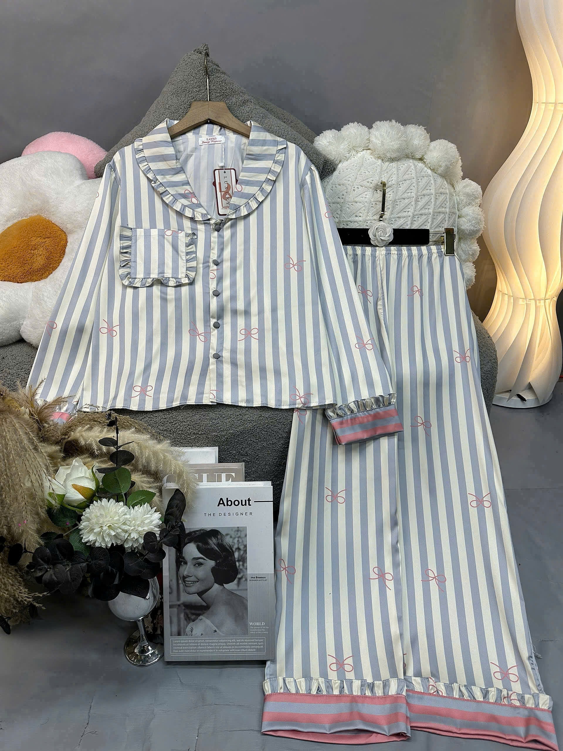 Đồ ngủ pijama lụa nữ